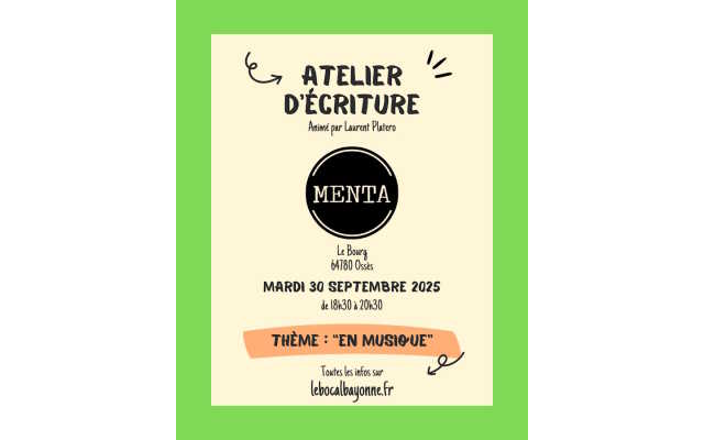 Atelier d'écriture, thème : En musique