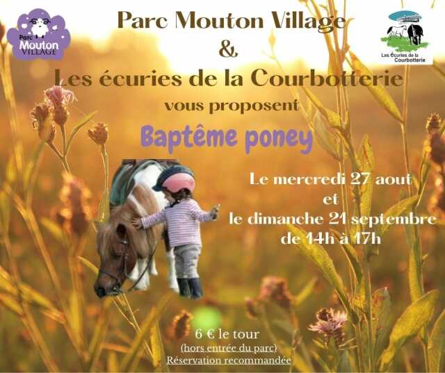 Baptême en poney au parc Mouton Village