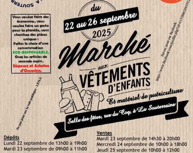 Marché aux vêtements d'enfants