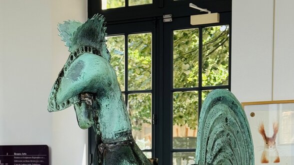 Le coq de l’église Notre-Dame fait escale au musée au Musée Bernard d'Agesci