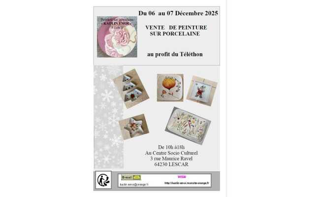 Vente de porcelaine au profit du Téléthon