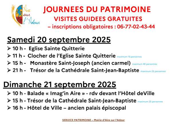 Journées du patrimoine à Aire sur l'Adour