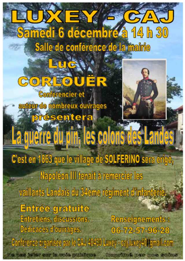 Conférence à LUXEY sur 
