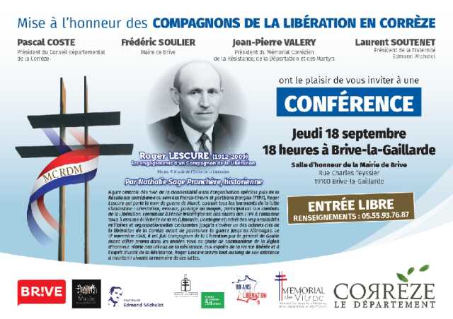 Conférence: Roger Lescure (Salle d'honneur de la Mairie )