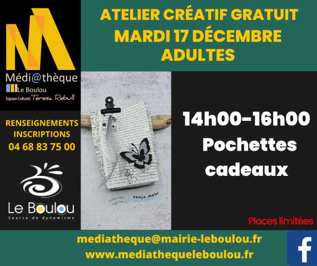 ATELIER CRÉATIF ADULTES  « POCHETTES CADEAUX »