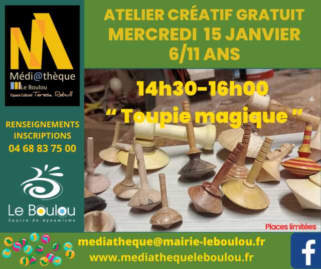 ATELIER CRÉATIF 6/11 ANS « TOUPIE MAGIQUE EN BOIS »