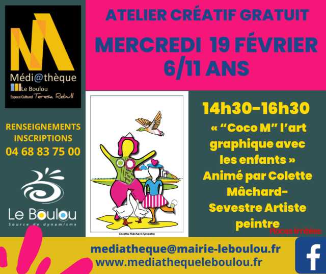 ATELIER CRÉATIF 6/11 ANS « COCO M L’ART GRAPHIQUE AVEC LES ENFANTS »