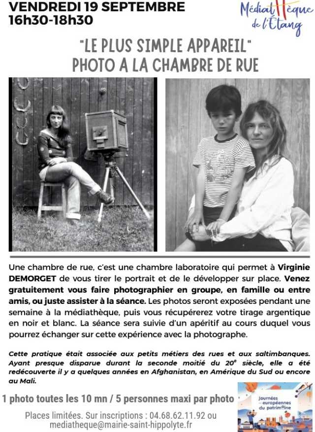 “LE PLUS SIMPLE APPAREIL”  PHOTO A LA CHAMBRE DE RUE