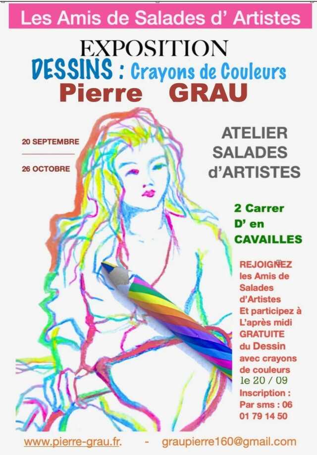 EXPOSITION DESSINS CRAYONS DE COULEUR - PIERRE GRAU