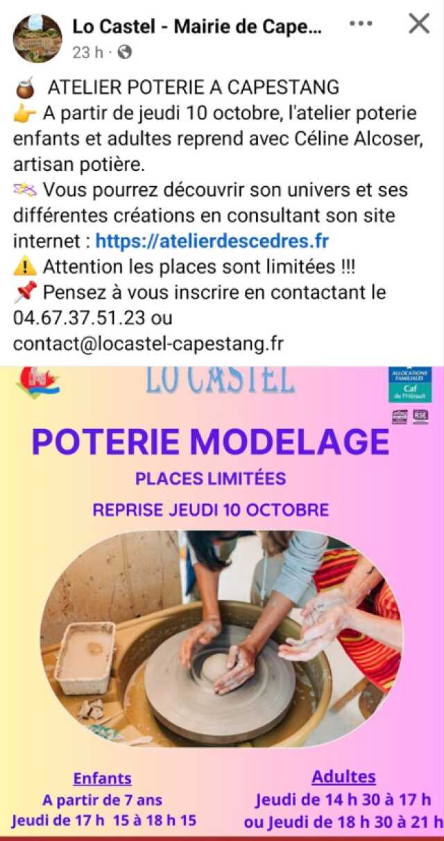 POTERIE MODELAGE À LO CASTEL