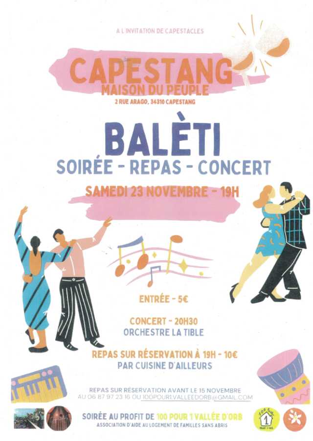 BALÈTI - SOIRÉE, REPAS, CONCERT