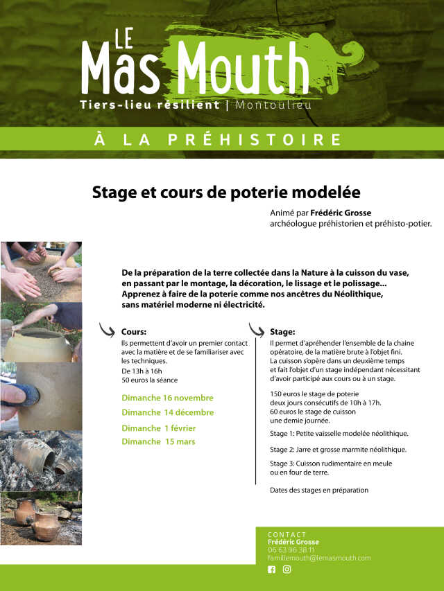 COURS DE POTERIE MODELÉE