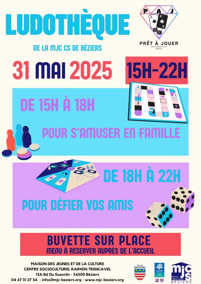 LUDOTHEQUE PRET A JOUER DE LA MJC CS BEZIERS