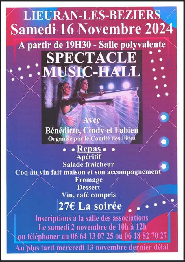 DÎNER SPECTACLE MUSIC-HALL