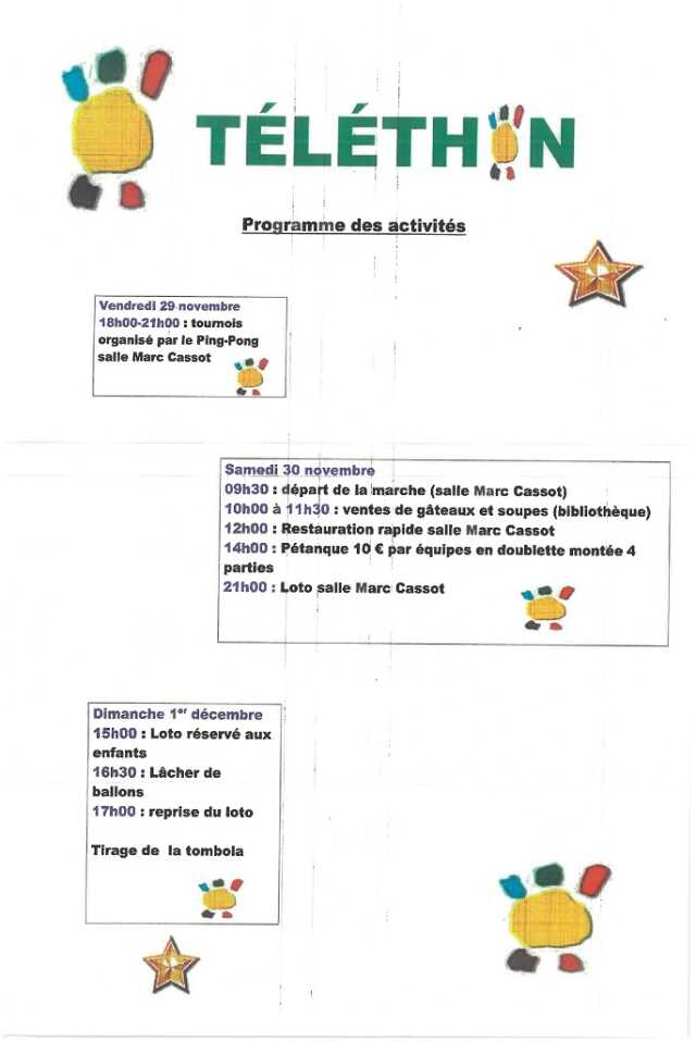 LOTO POUR ENFANT - TÉLÉTHON