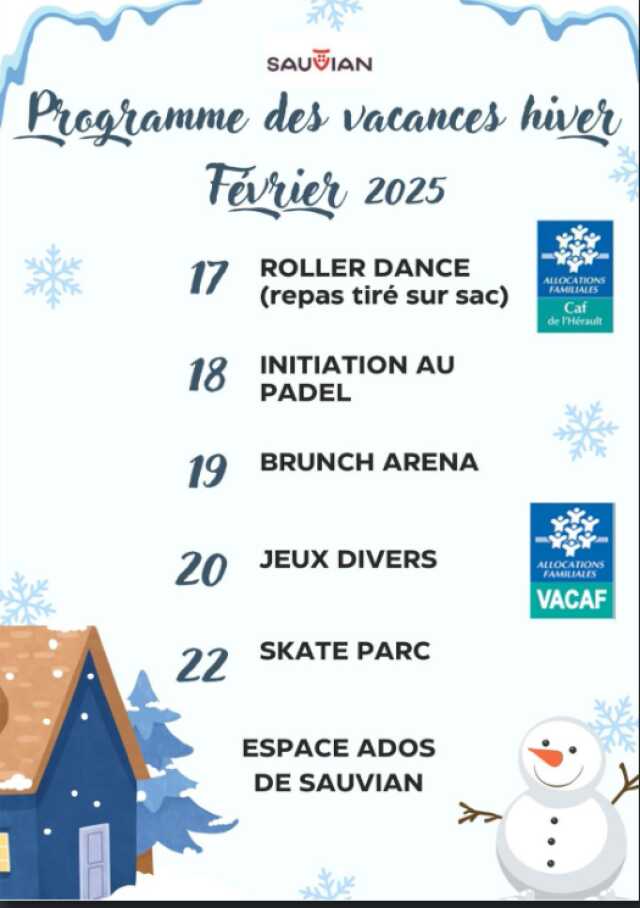 PROGRAMME DES ADOS- VACANCES DE FEVRIER