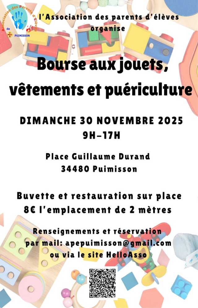 BOURSE AUX JOUETS, VÊTEMENTS ET PUÉRICULTURE