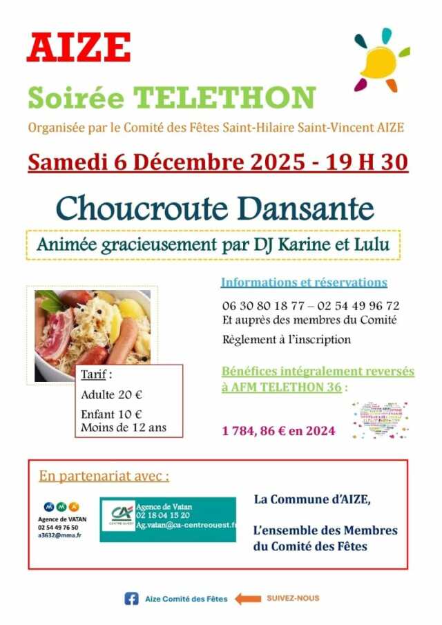 Choucroute dansante au profit du Téléthon