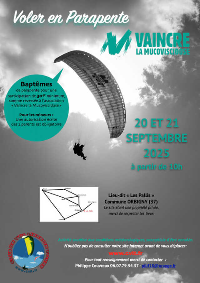 Baptêmes parapente pour vaincre la mucoviscidose