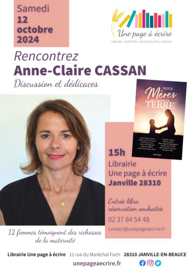 Rencontre et dédicace avec Anne-Claire Cassan