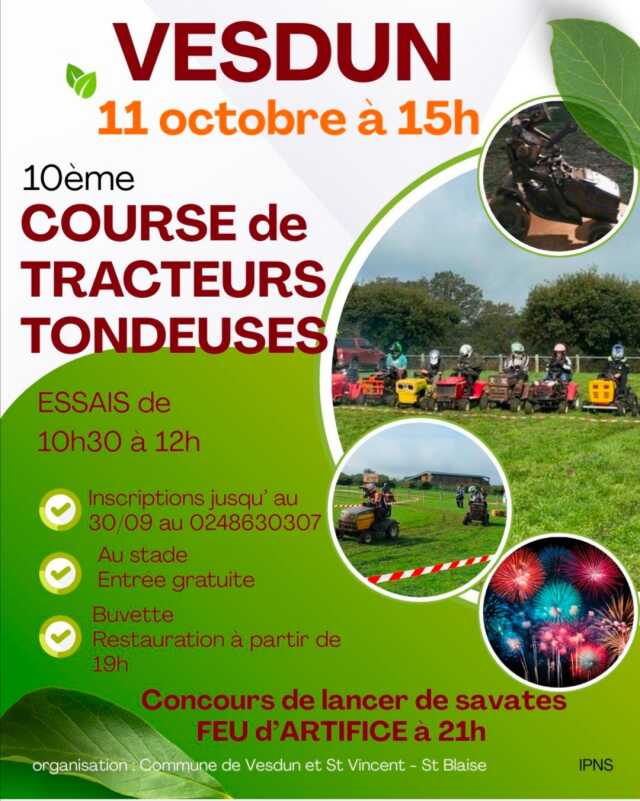 Courses de tracteurs tondeuses