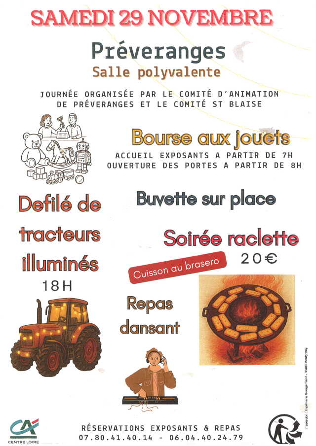 Bourse aux jouets, défilé tracteurs illuminés et soirée raclette