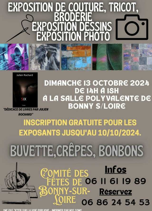 Exposition de loisirs créatifs (couture, broderie, tricot, dessin et photo)