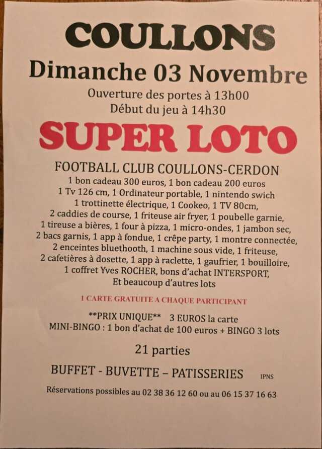 Super Loto - Foot FC Coullons-Cerdon