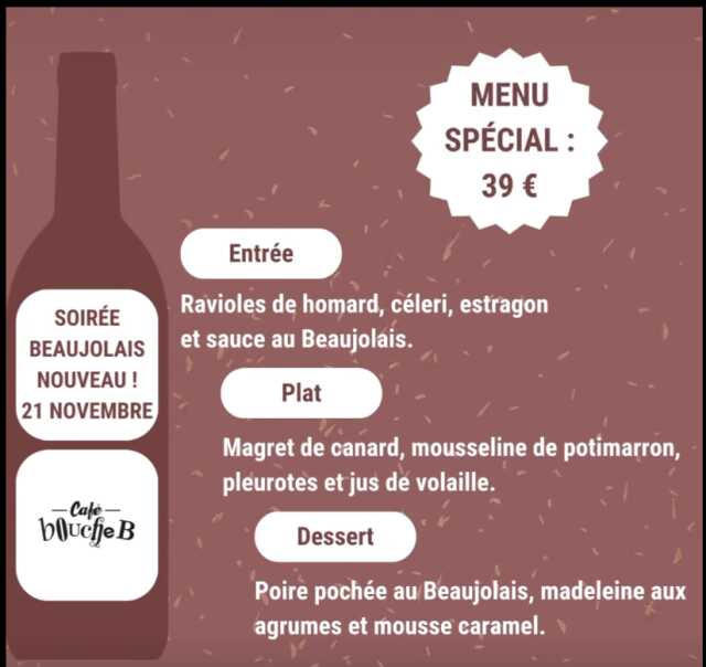 Soirée Beaujolais Nouveau au Café Bouche B