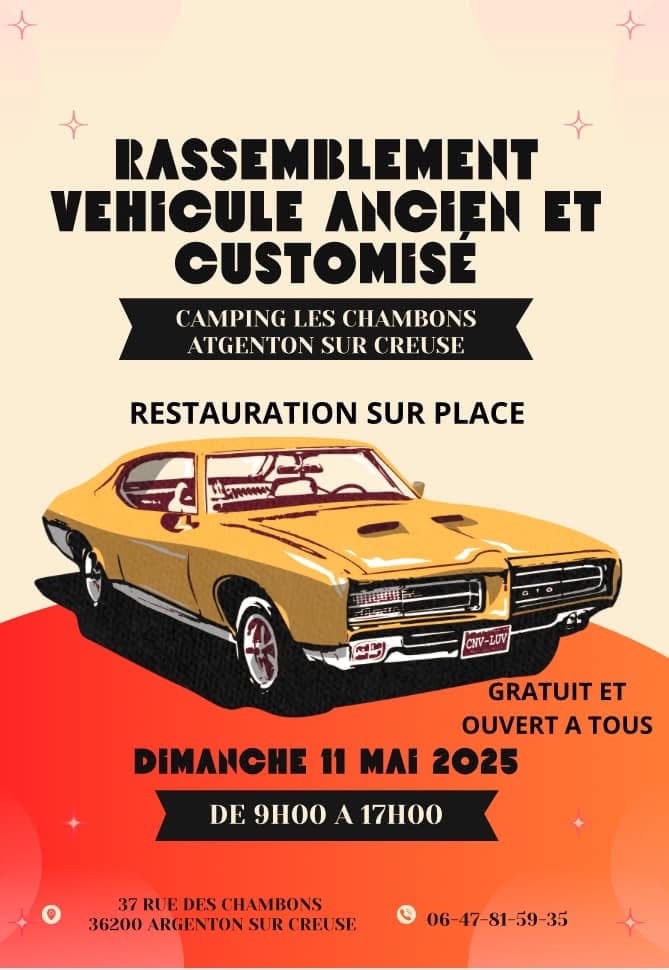 Rassemblement véhicules anciens et customisés