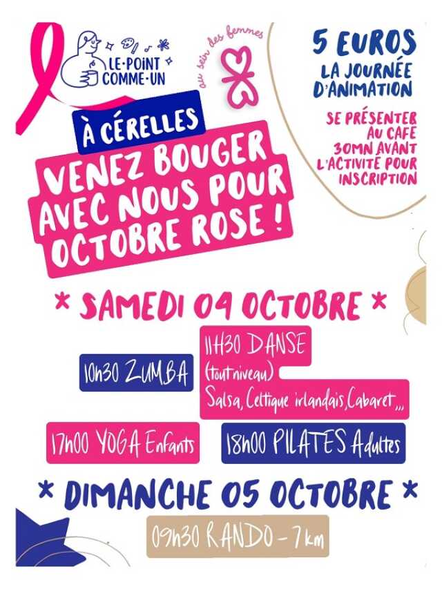 VENEZ BOUGER AVEC NOUS POUR OCTOBRE ROSE !