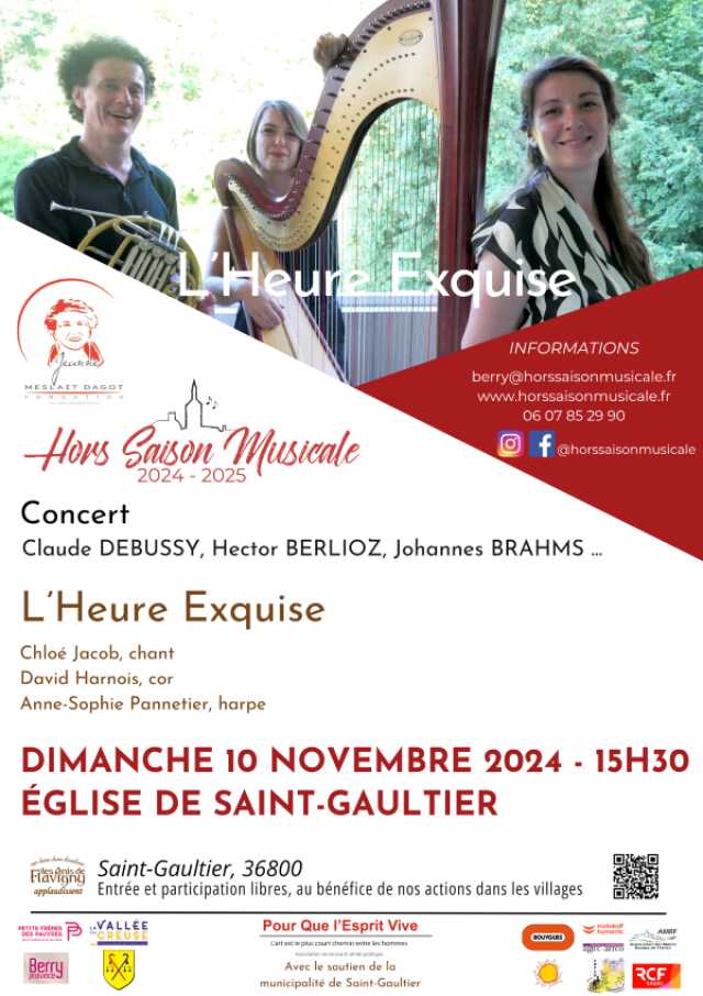 Hors saison musicale à l'Indre : concert de L’Heure Exquise