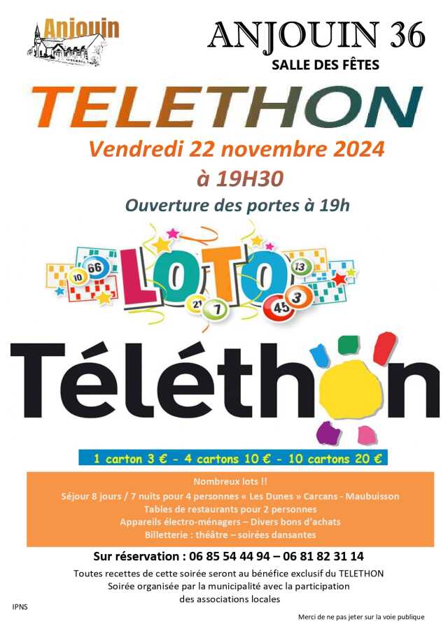 Loto pour le téléthon à Anjouin