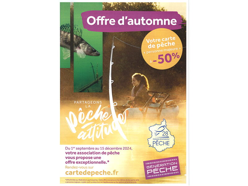 Offre d'automne Fédération Départementale Pêche 28