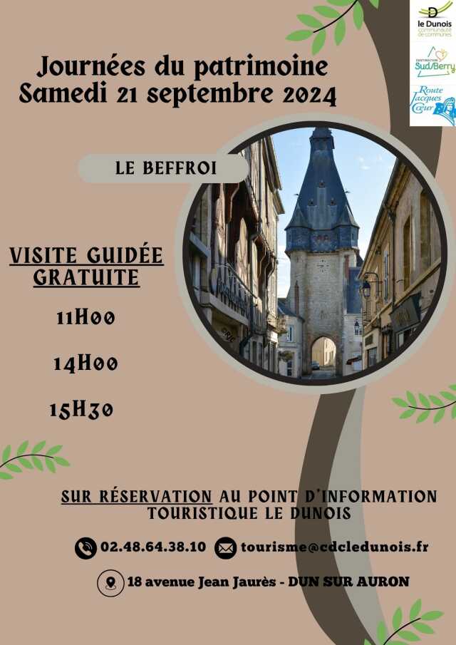 Journées du Patrimoine - Visites Guidées du Beffroi de Dun-sur-Auron