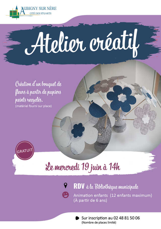 Atelier créatif : création d'un bouquet de fleurs à partir de papiers peints recyclés