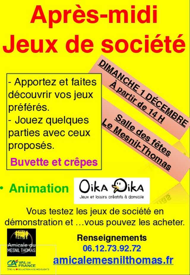 Après-midi jeux de sociétés