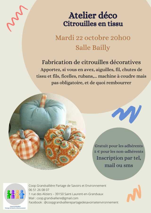 Atelier déco : Citrouilles en tissu