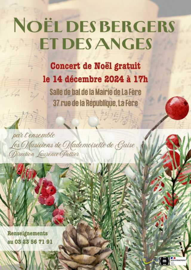 Concert de Noël : Noël des bergers des anges par les Musiciens de Mademoiselle de Guise