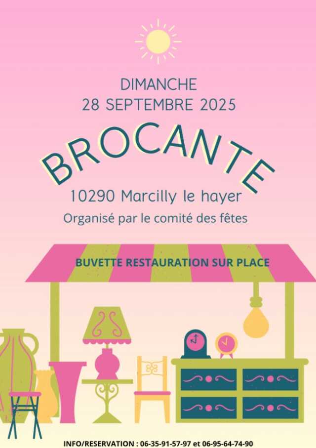 Brocante à Marcilly le Hayer