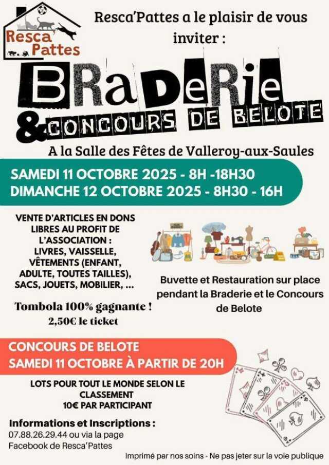 Braderie de l'association Resca'pattes