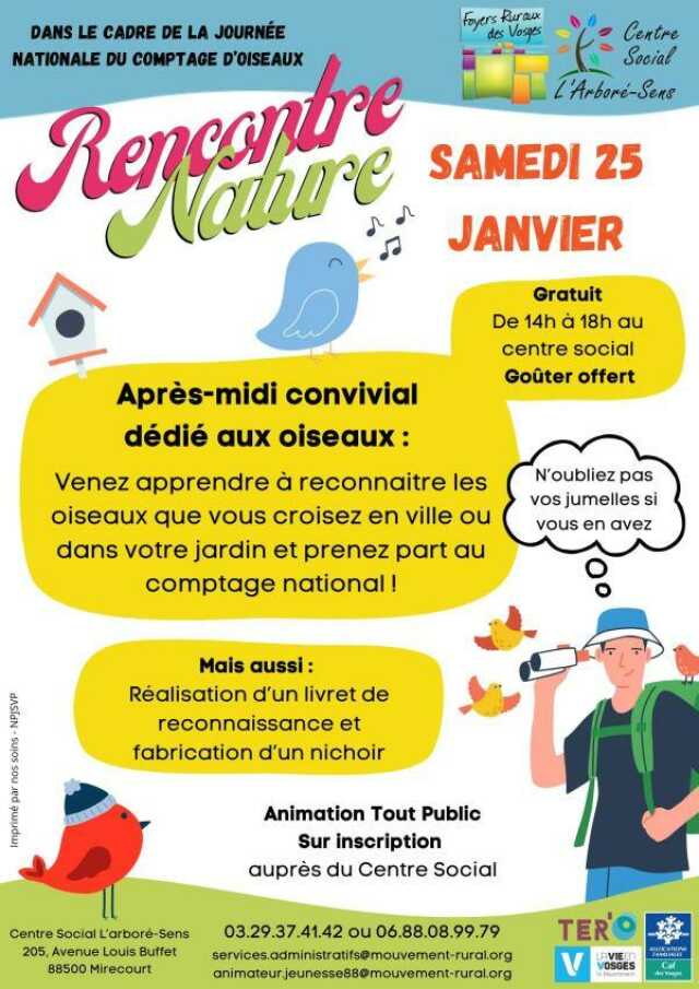 RENCONTRE NATURE : DÉCOUVERTE DES OISEAUX