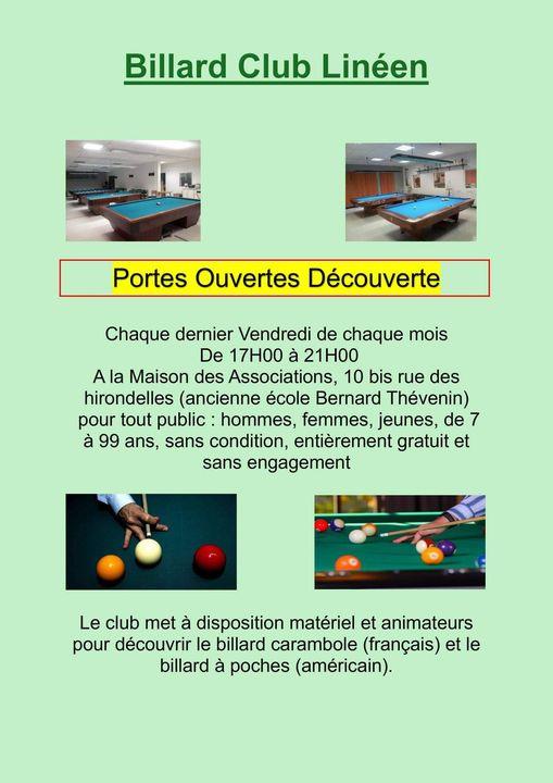 PORTES OUVERTES - DÉCOUVERTE DU BILLARD