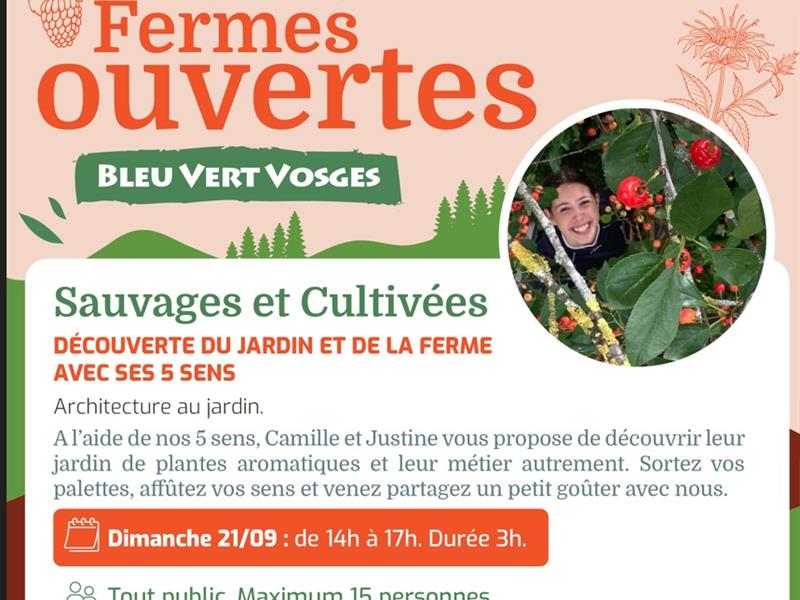 Week-end Fermes ouvertes Bleu Vert Vosges - Découverte du jardin et de la ferme avec ses 5 sens