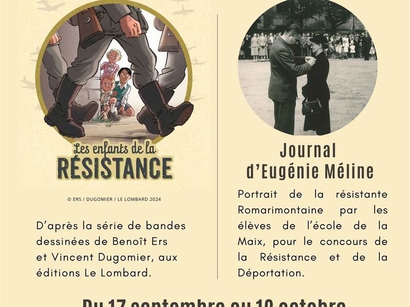 EXPOSITIONS : LES ENFANTS DE LA RÉSISTANCE ET LE JOURNAL D'EUGÉNIE MÉLINE