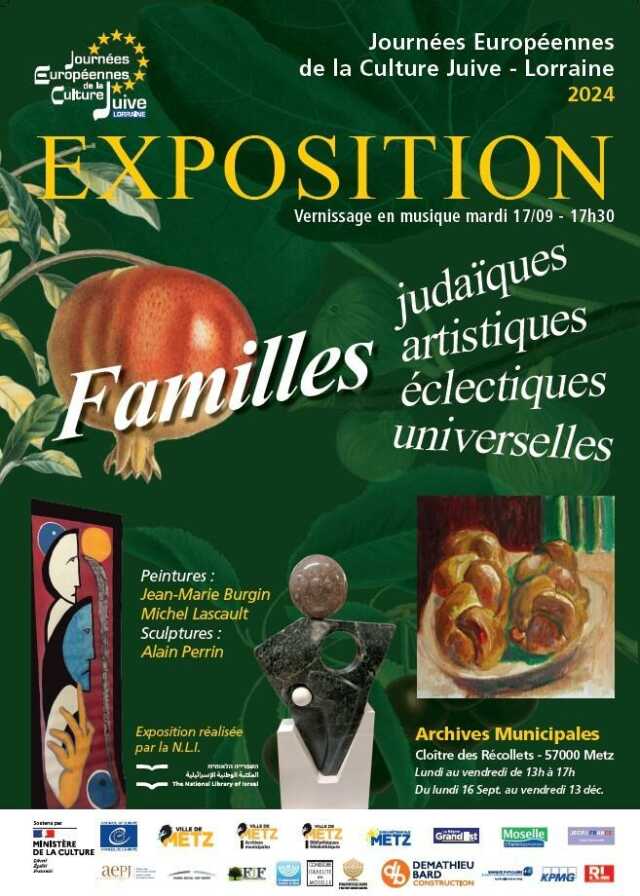 EXPOSITION - FAMILLES JUDAÏQUES,  ARTISTIQUES, ÉCLECTIQUES, UNIVERSELLES