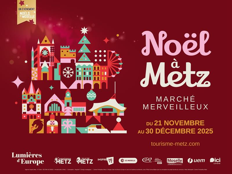 Marché de Noël à Metz - les lumières vues du ciel