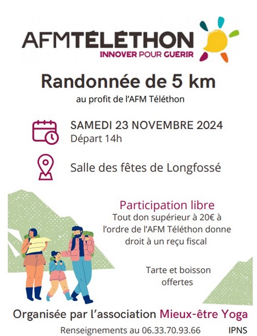 Randonnée de 5 km pour l'AFM Téléthon