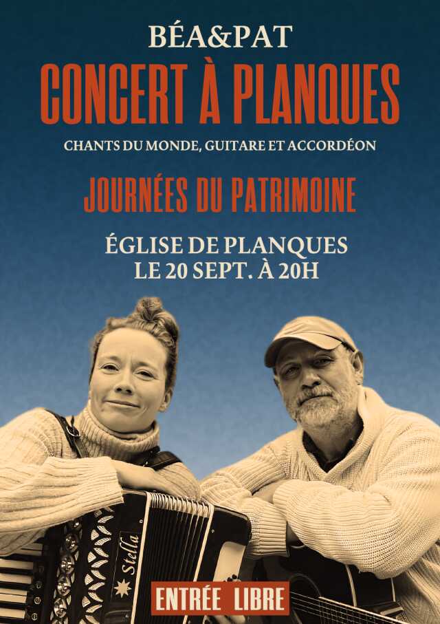 Concert à Planques - Chants du monde, guitare et accordéon