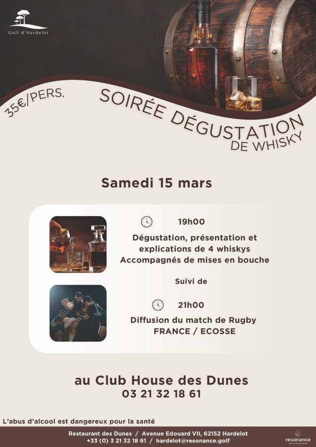 Soirée dégustation de Whisky - club House des Dunes